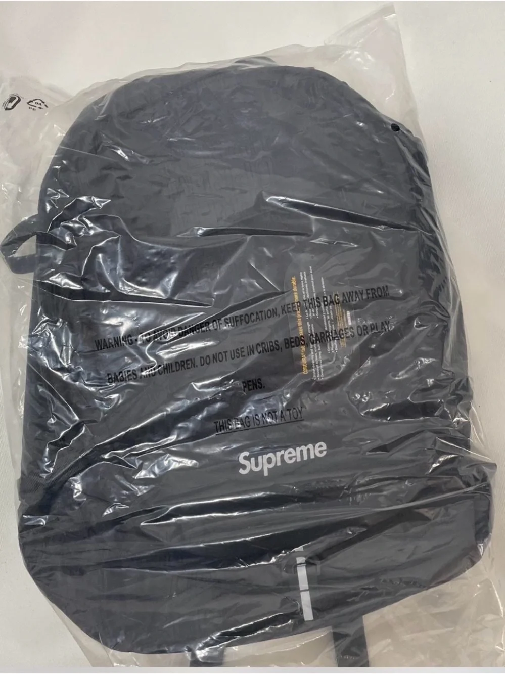 Supreme Black Men's Backpack with Subtle Logo Jacquard